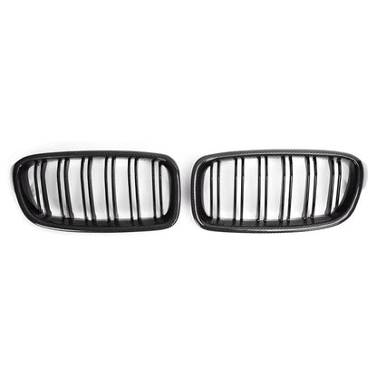 Carbon Fiber Front Kidney Grilles (Dual Slat) - BMW F32 F33 F36