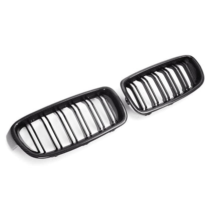 Carbon Fiber Front Kidney Grilles (Dual Slat) - BMW F32 F33 F36