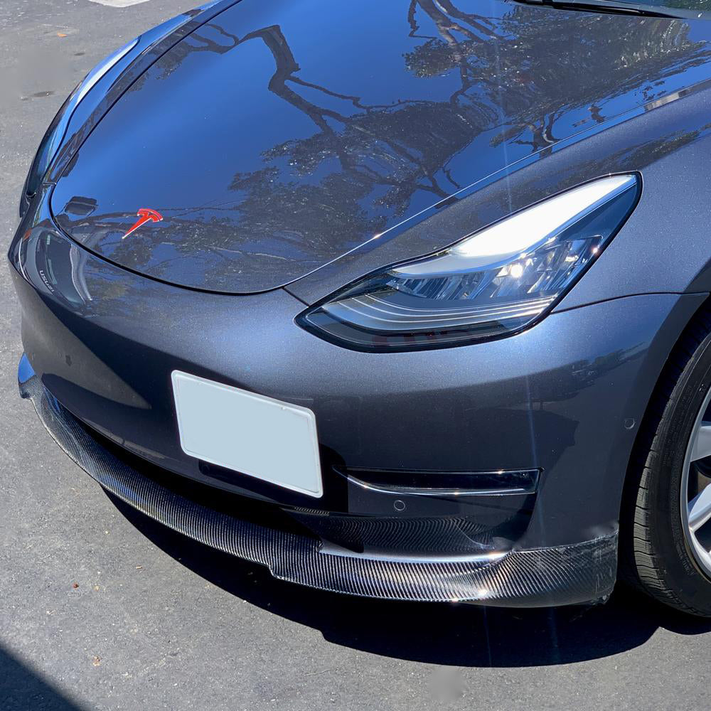 Carbon Fiber Front Lip (V1) - Tesla Model 3
