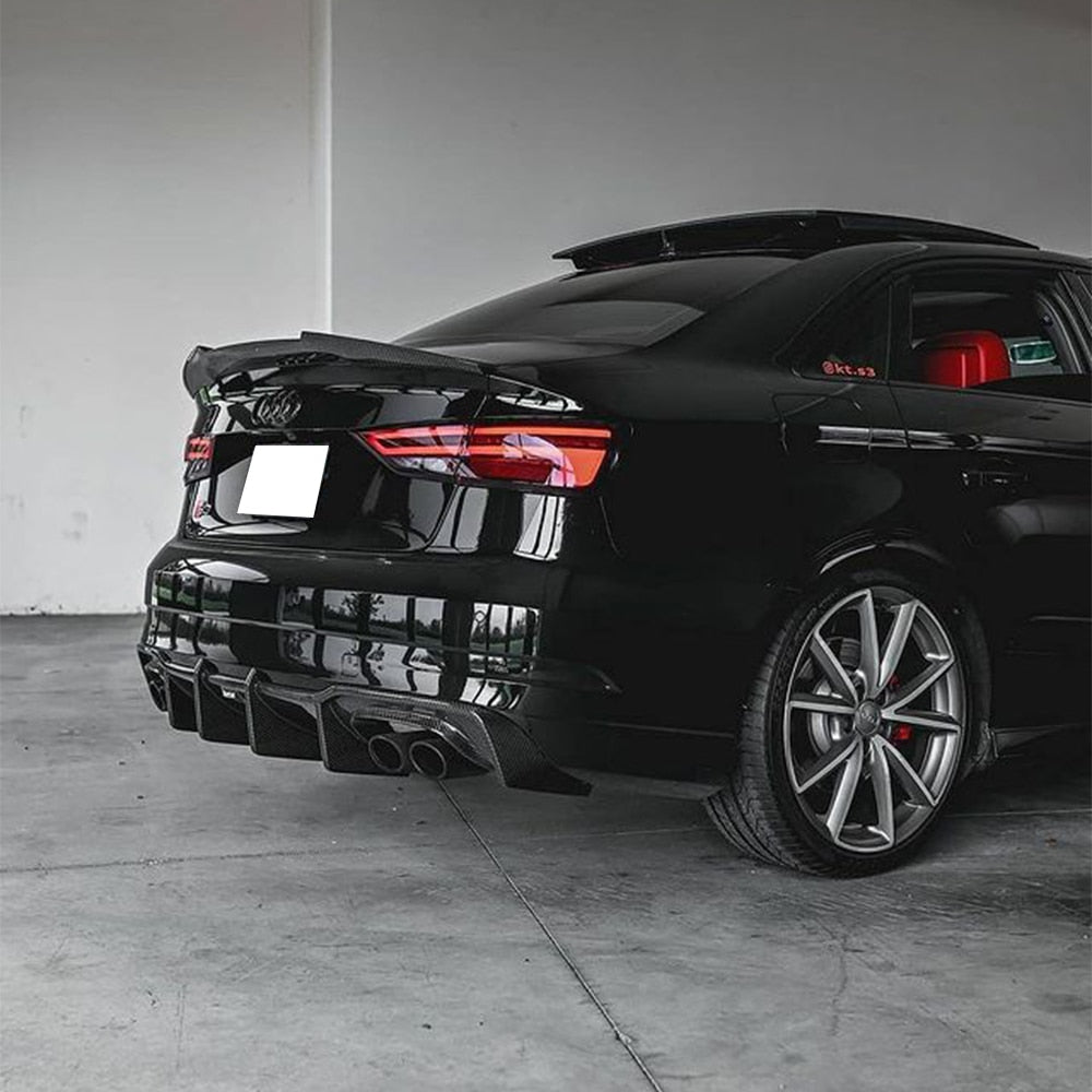 Carbon Fiber Trunk Spoiler PSM High Kick Style - Audi A3 S3 RS3 Sedan (2014-2023)