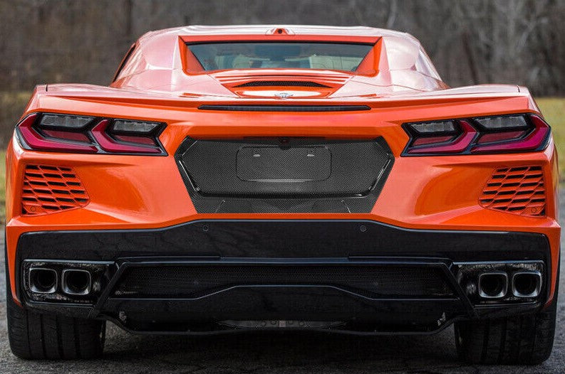 Carbon Fiber Rear License Plate Mount - Chevrolet Corvette C8 Stingray