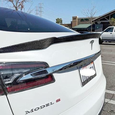 Carbon Fiber Trunk Spoiler V Style - Tesla Model S