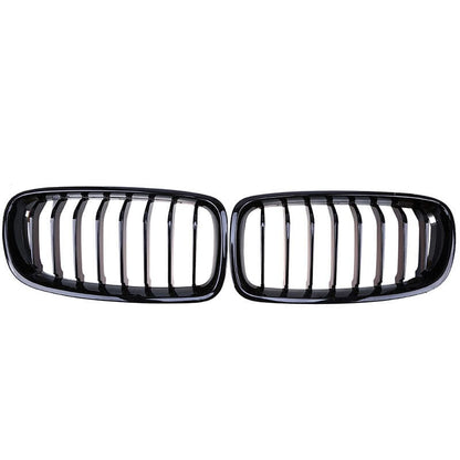 Gloss Black Front Kidney Grilles (Single Slat) - BMW F32 F33 F36