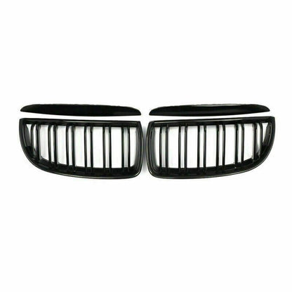Gloss Black Front Kidney Grilles (Dual Slat) - BMW E90 E91